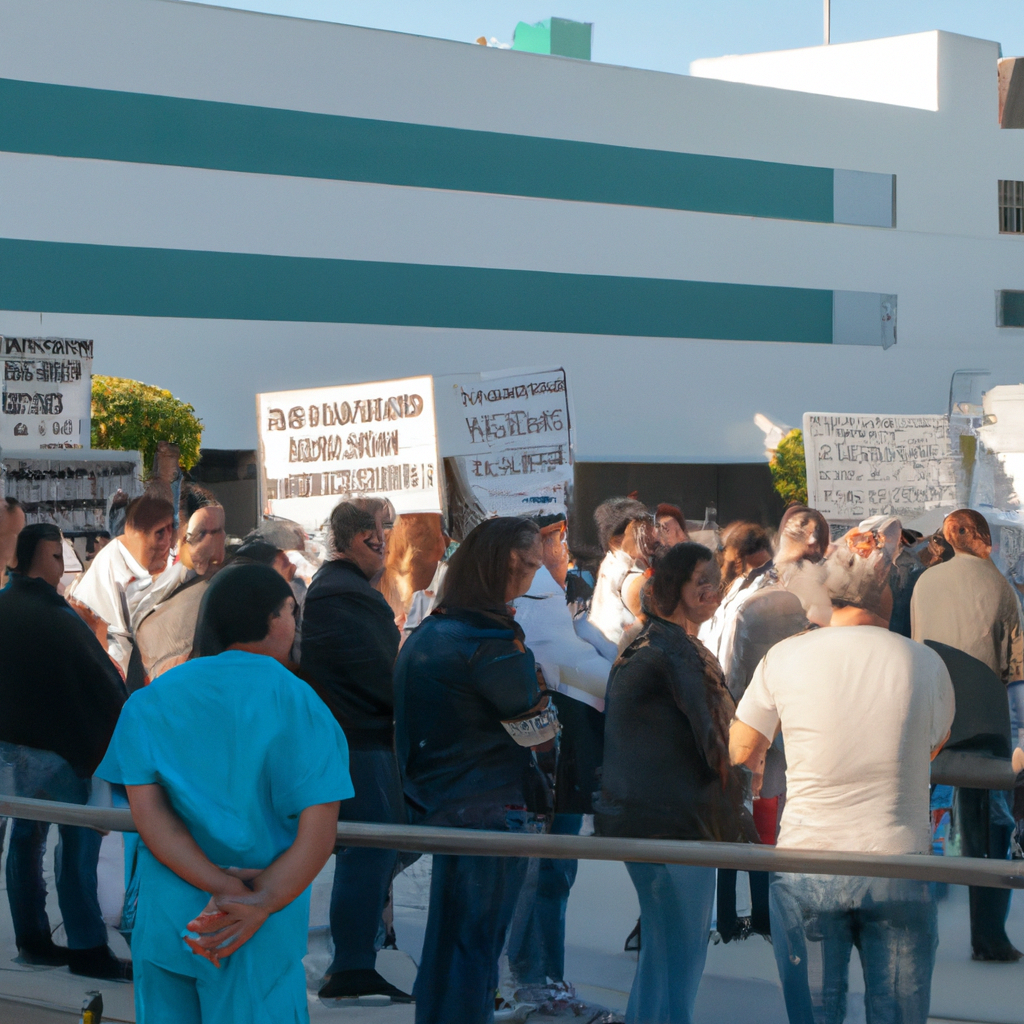 "Tensa manifestación sindical en el hospital El Tomillar para exigir más personal en medicina interna"
